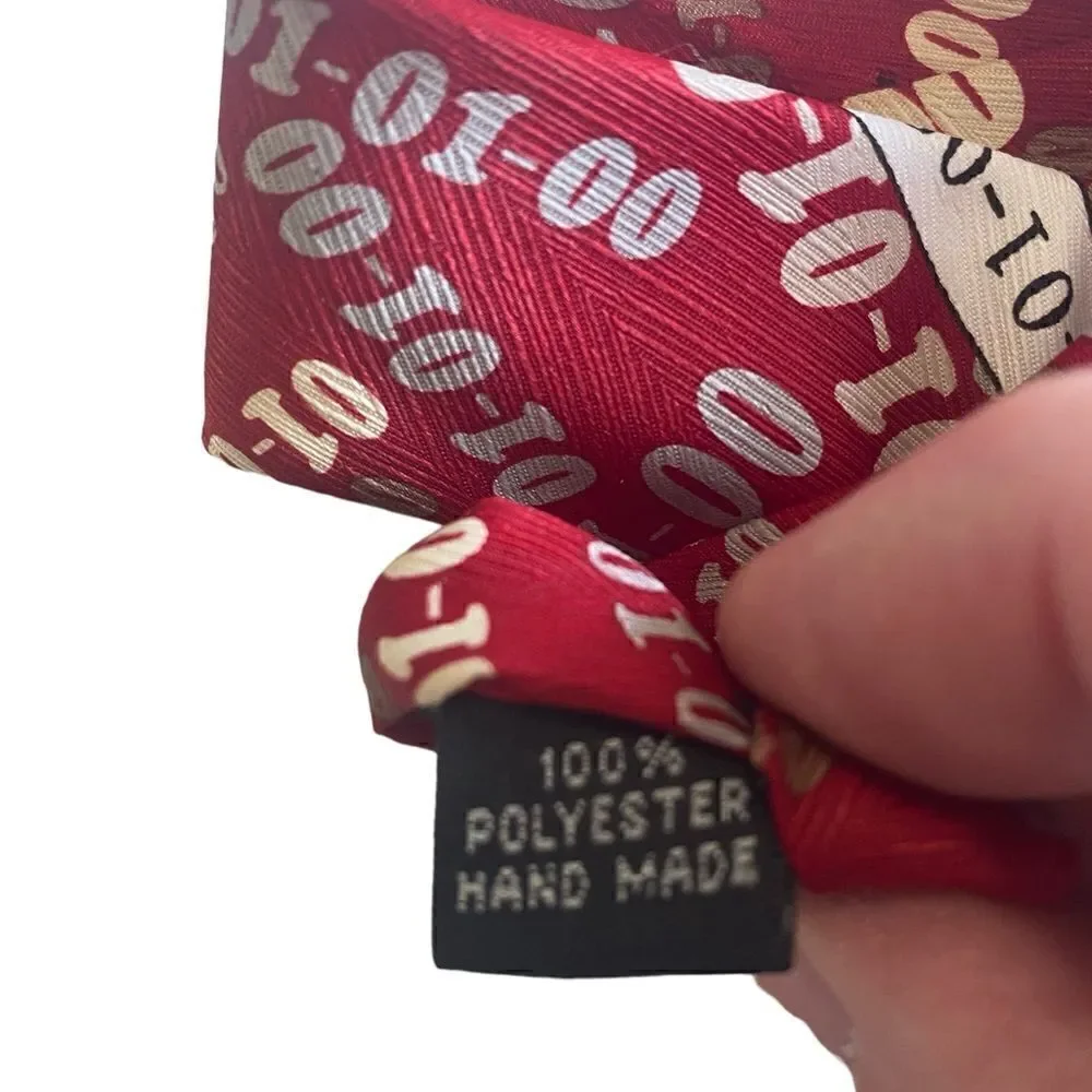 VINTAGE NECK TIE - 01-01-00 Millennium Year - Mark Of The Millennium Red